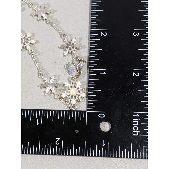 Christopher Radko Silver Tone Snowflake Chain Crystal Bracelet 7.5 inch - Picture 7 of 7